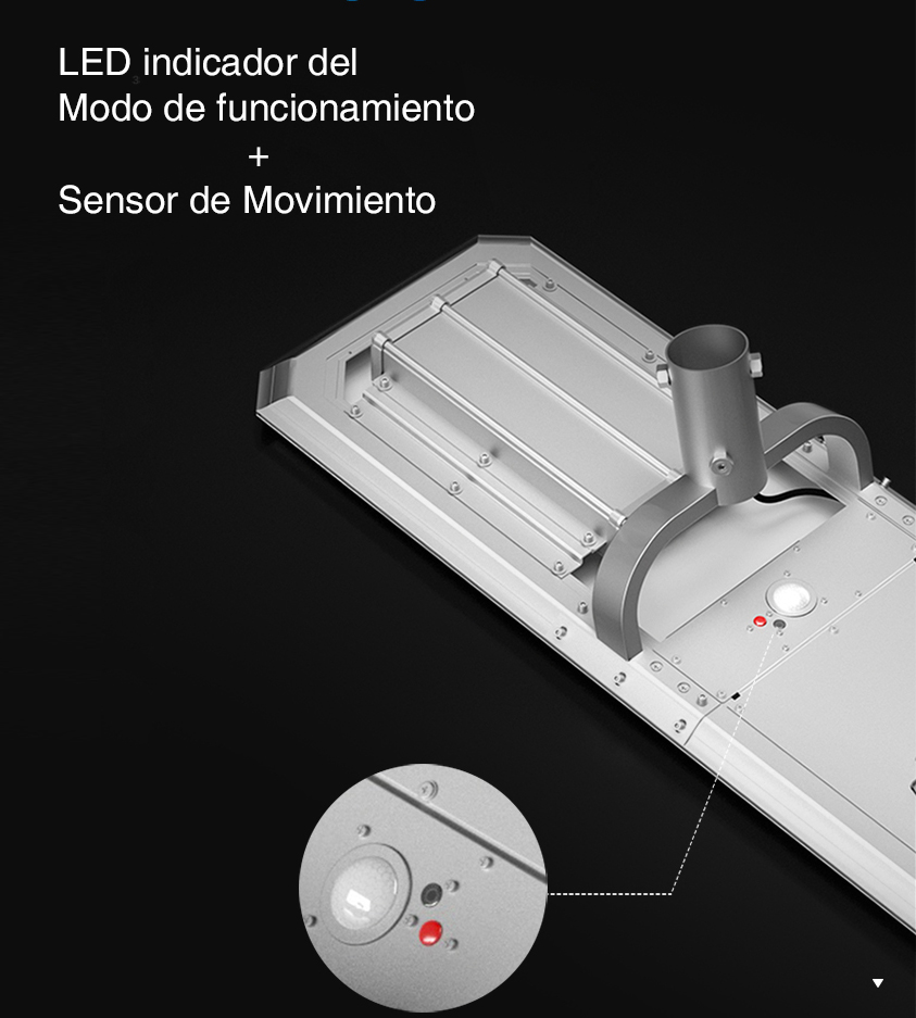 Indicaror y sensor helios led solar lampara solar led inteligente